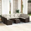 Image de vidaXL Ensemble de canapé de jardin Marron et Crème polyrotin 3355557