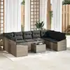 Image de Ensemble De Canapé De Jardin 9 Pc Gris Clair Polyrotin Vidaxl