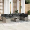 Image de Ensemble de salle à manger de jardin - 11 pièces - Gris - Résistant aux intempéries - Design moderne