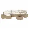 Image de Vidaxl ensemble de canapé de jardin avec coussin 7 pcs beige polyrotin