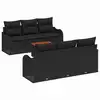 Image de Vidaxl ensemble de canapé de jardin avec stockage 7 pcs noir polyrotin