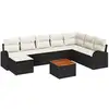 Image de Vidaxl ensemble de canapé de jardin 9 pcs noir et crème polyrotin