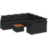 Image de Vidaxl ensemble de canapé de jardin avec stockage 9 pcs noir polyrotin