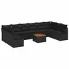 Image de Vidaxl ensemble de canapé de jardin 11 pcs noir polyrotin