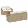 Image de Vidaxl ensemble de canapé de jardin 6 pcs beige et crème polyrotin