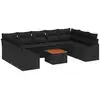 Image de Vidaxl ensemble de canapé de jardin 10 pcs noir polyrotin