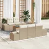 Image de vidaXL Ensemble de canapé de jardin 6 pcs Beige et crème polyrotin 3356566