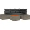 Image de Vidaxl ensemble canapé de jardin 5 pièces avec coussins gris poly rattan acacia