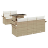 Image de Vidaxl ensemble de canapé de jardin 6 pcs beige poly rattan