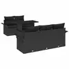 Image de Vidaxl ensemble de canapé de jardin 6 pcs noir poly rattan