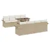 Image de Vidaxl ensemble de canapé de jardin 9 pcs beige poly rattan