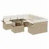 Image de Vidaxl ensemble de canapé de jardin 9 pcs beige poly rattan