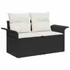 Image de Vidaxl ensemble de canapé de jardin avec coussin 6 pcs noir poly rotin