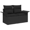 Image de Vidaxl ensemble de canapé de jardin 6 pcs noir poly rattan