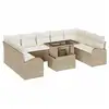 Image de Vidaxl ensemble de canapé de jardin 10 pcs beige poly rotin