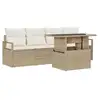 Image de Vidaxl ensemble de canapé de jardin 5 pcs beige poly rotin