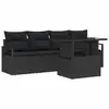Image de Vidaxl ensemble de canapé de jardin avec coussin 5 pcs noir poly rotin
