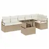 Image de Vidaxl ensemble de canapé de jardin 7 pcs beige poly rotin