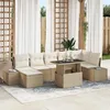 Image de vidaXL Ensemble de canapé de jardin 8 pcs Beige Poly rotin 3357964