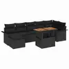 Image de Vidaxl ensemble de canapé de jardin 8 pcs noir poly rotin