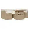 Image de Vidaxl ensemble de canapé de jardin 7 pcs beige poly rotin