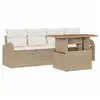 Image de Vidaxl ensemble de canapé de jardin 5 pcs beige poly rotin