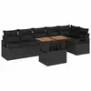 Image de Vidaxl ensemble de canapé de jardin 7 pcs noir poly rotin