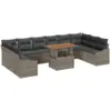 Image de Vidaxl ensemble de canapé de jardin 11 pcs gris poly rotin