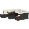Image de Vidaxl ensemble de canapé de jardin 9 pcs noir poly rotin