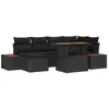 Image de Vidaxl ensemble de canapé de jardin 7 pcs noir poly rotin