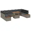 Image de Vidaxl ensemble de canapé de jardin 11 pcs gris poly rotin