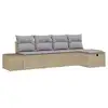 Image de Vidaxl ensemble de canapé de jardin avec coussin 5 pcs beige polyrotin