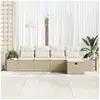 Image de Vidaxl ensemble de canapé de jardin avec coussin 5 pcs beige polyrotin