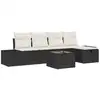 Image de Vidaxl ensemble de canapé de jardin avec coussin 6 pcs noir polyrotin