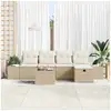 Image de Vidaxl ensemble de canapé de jardin avec coussin 6 pcs beige polyrotin