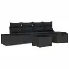 Image de Vidaxl ensemble de canapé de jardin avec coussin 6 pcs noir polyrotin