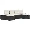 Image de Vidaxl ensemble de canapé de jardin avec coussin 6 pcs noir polyrotin
