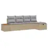 Image de Vidaxl ensemble de canapé de jardin avec coussin 5 pcs beige polyrotin
