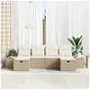 Image de Vidaxl ensemble de canapé de jardin 6 pcs beige poly rotin