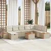 Image de vidaXL Ensemble de canapé de jardin avec coussin 9 pcs Beige polyrotin 3359663