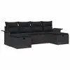 Image de Vidaxl ensemble de canapé de jardin avec coussin 6 pcs noir poly rotin