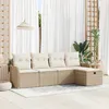 Image de vidaXL Ensemble de canapé de jardin 5 pcs Beige Poly rotin 3360292