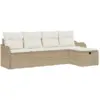 Image de Vidaxl ensemble de canapé de jardin 5 pièces avec coussins beige en poly rotin