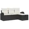 Image de Vidaxl ensemble de canapé de jardin avec coussin 4 pcs noir poly rotin