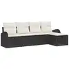 Image de Vidaxl ensemble de canapé de jardin avec coussin 5 pcs noir poly rotin