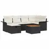 Image de Vidaxl ensemble de canapé de jardin avec coussin 7 pcs noir poly rotin