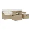Image de Vidaxl ensemble de canapé de jardin 6 pcs beige poly rotin