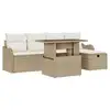 Image de Vidaxl ensemble de canapé de jardin 6 pcs beige poly rotin