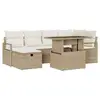 Image de Vidaxl ensemble de canapé de jardin 7 pcs beige poly rotin