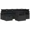 Image de Vidaxl ensemble de canapé de jardin avec coussin 7 pcs noir poly rotin